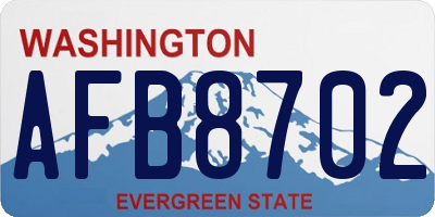 WA license plate AFB8702