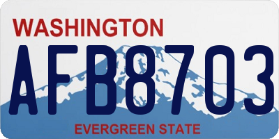 WA license plate AFB8703