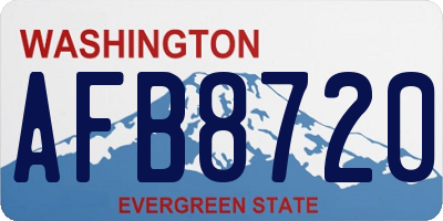 WA license plate AFB8720
