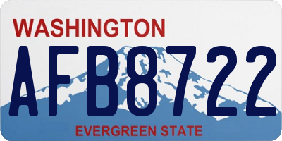 WA license plate AFB8722