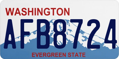 WA license plate AFB8724