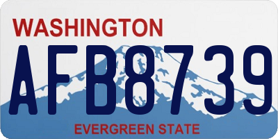 WA license plate AFB8739