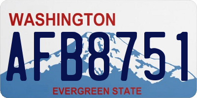 WA license plate AFB8751