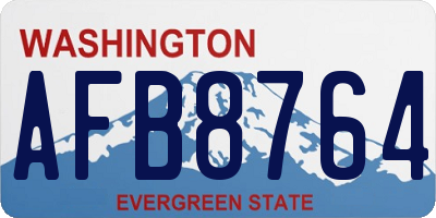 WA license plate AFB8764
