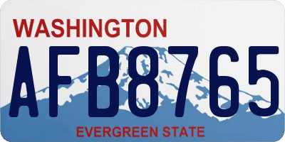 WA license plate AFB8765