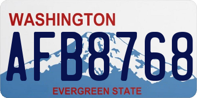 WA license plate AFB8768