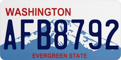 WA license plate AFB8792