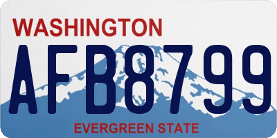 WA license plate AFB8799
