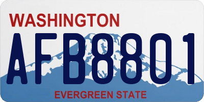 WA license plate AFB8801