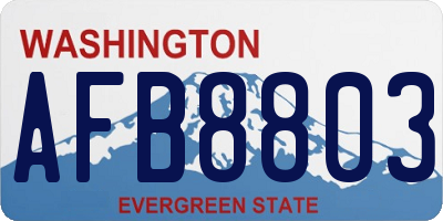 WA license plate AFB8803