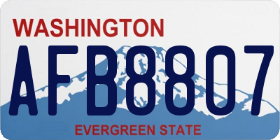 WA license plate AFB8807