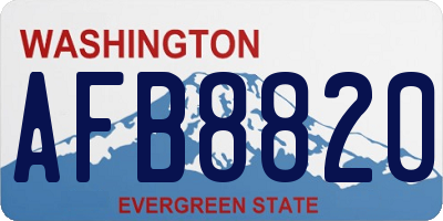 WA license plate AFB8820