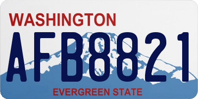 WA license plate AFB8821