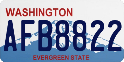 WA license plate AFB8822