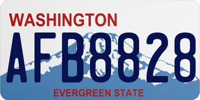 WA license plate AFB8828