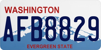 WA license plate AFB8829