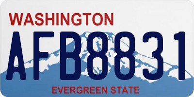 WA license plate AFB8831