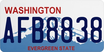 WA license plate AFB8838