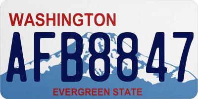 WA license plate AFB8847