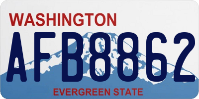 WA license plate AFB8862