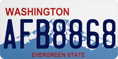 WA license plate AFB8868