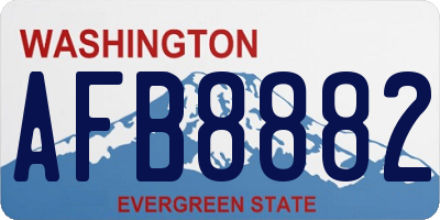 WA license plate AFB8882
