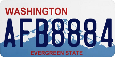 WA license plate AFB8884