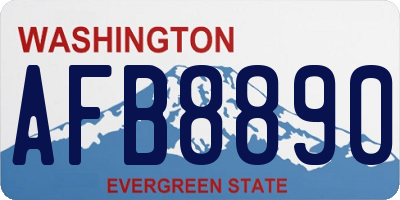 WA license plate AFB8890