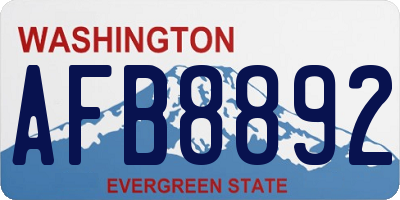 WA license plate AFB8892