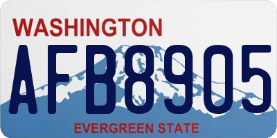 WA license plate AFB8905