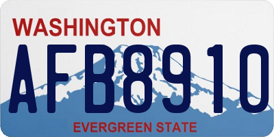 WA license plate AFB8910
