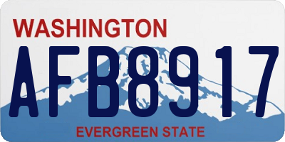 WA license plate AFB8917