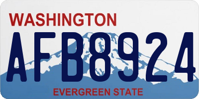 WA license plate AFB8924
