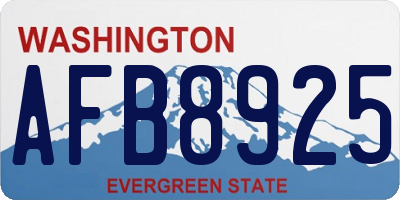 WA license plate AFB8925
