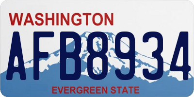 WA license plate AFB8934