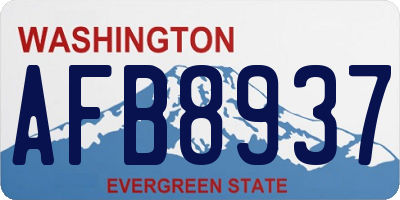 WA license plate AFB8937