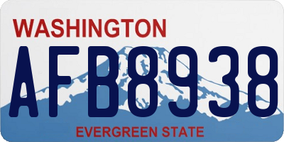 WA license plate AFB8938