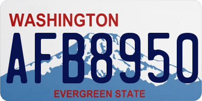 WA license plate AFB8950