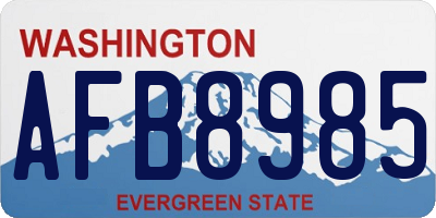 WA license plate AFB8985