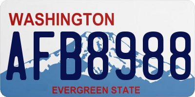 WA license plate AFB8988