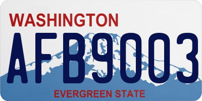WA license plate AFB9003