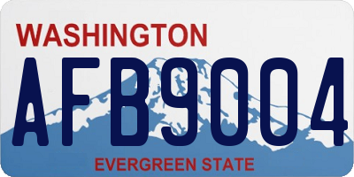 WA license plate AFB9004