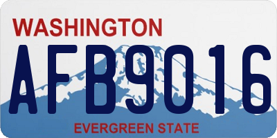 WA license plate AFB9016
