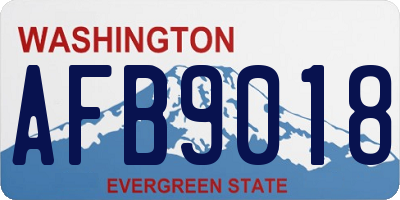 WA license plate AFB9018