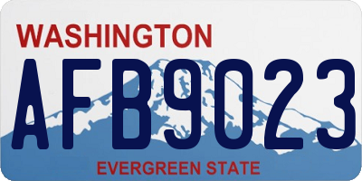 WA license plate AFB9023