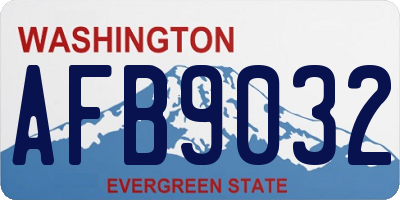 WA license plate AFB9032