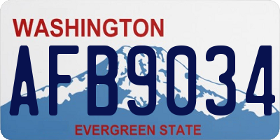 WA license plate AFB9034