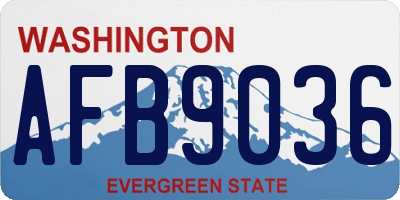 WA license plate AFB9036