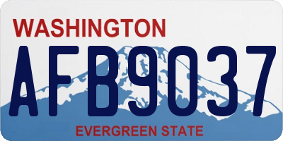 WA license plate AFB9037