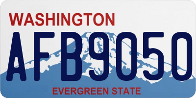 WA license plate AFB9050